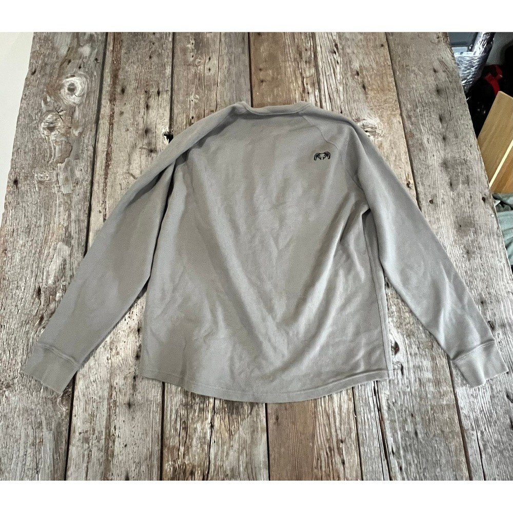 Kuiu Mens Gray Waffle Knit Thermal Henley Long Sleeve Shirt L Hunting Outdoor - Picture 5 of 5